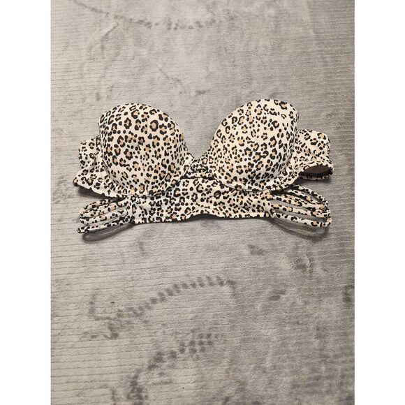 Victoria's Secret Size 32A Leopard Print Strapless Bikini Top - Picture 1 of 3